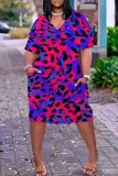 Casual Solid Basic V Neck Short Sleeve Short Sleeve Dress