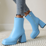 Casual Daily Patchwork Solid Color Square Out Door Shoes (Heel Height 3.66in)