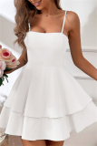 Sexy Casual Solid Backless With Bow Spaghetti Strap A Line Dresses