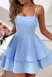 Sexy Casual Solid Backless With Bow Spaghetti Strap A Line Dresses