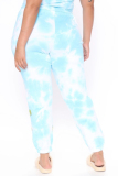 Casual Letter Print Tie-dye Regular Mid Waist Conventional Positioning Print Bottoms