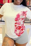 Casual Print Basic O Neck T-Shirts