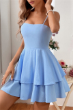 Sexy Casual Solid Backless With Bow Spaghetti Strap A Line Dresses