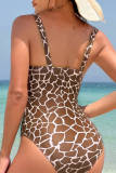 Sexy Print Leopard Backless Swimwears (With Paddings)