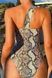 Sexy Print Hollowed Out Backless Swimwears (With Paddings)