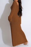 Sexy Solid See-through V Neck Long Dresses