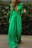 Casual Daily Solid Buttons Turndown Collar Long Sleeve Two Pieces