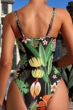 Sexy Print Hollowed Out Backless Swimwears (With Paddings)