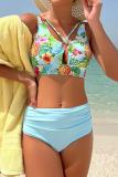 Sexy Print Hollowed Out Backless Swimwears (With Paddings)