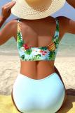 Sexy Print Hollowed Out Backless Swimwears (With Paddings)