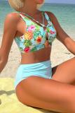 Sexy Print Hollowed Out Backless Swimwears (With Paddings)