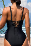 Sexy Print Patchwork Frenulum Backless Swimwears (With Paddings)
