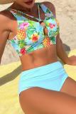 Sexy Print Hollowed Out Backless Swimwears (With Paddings)