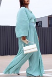 Casual Solid Patchwork V Neck Plus Size Two Pieces