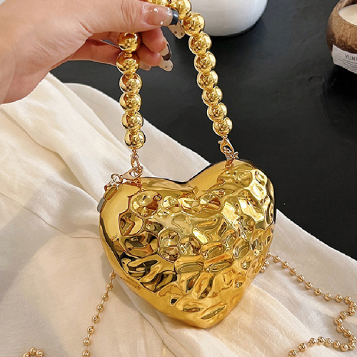 Casual Solid Heart Shaped Chains Bags