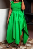 Sexy Casual Solid Bandage Backless Spaghetti Strap Irregular Dresses