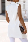 Casual Solid Bandage Cardigan Turndown Collar Outerwear