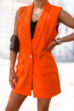 Casual Solid Bandage Cardigan Turndown Collar Outerwear