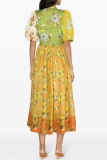 Casual Print Patchwork POLO collar Long Dresses