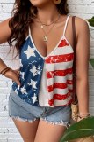 Casual Print Backless Spaghetti Strap Tops