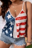 Casual Print Backless Spaghetti Strap Tops