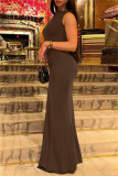 Black Off Shoulder O Neck Sleeveless Ruched Bodycon Prom Party Maxi Dresses