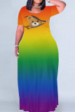 Casual Camouflage Print Animal Patchwork O Neck Printed Dresses