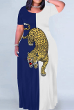 Casual Print Figure Patchwork O Neck Printed Dresses