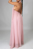 Sexy Casual Solid Backless Turtleneck Loose Jumpsuits
