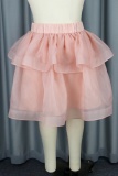 Casual Solid Patchwork Regular High Waist Conventional Patchwork Skirts