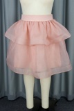 Casual Solid Patchwork Regular High Waist Conventional Patchwork Skirts
