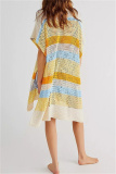 Casual Hollowed Out Bikini Sets Cover Up Knit Dress Beach Vacation Swimwears