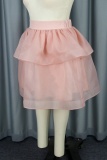Casual Solid Patchwork Regular High Waist Conventional Patchwork Skirts