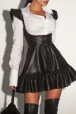 Casual Patchwork Shirt Collar Long Sleeve Two Pieces