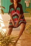 Casual Hollowed Out Bikini Sets Cover Up Knit Dress Beach Vacation Swimwears