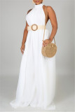 Sexy Casual Solid Backless Turtleneck Loose Jumpsuits