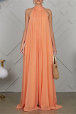 Sexy Casual Solid Backless Turtleneck Loose Jumpsuits