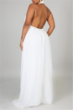 Sexy Casual Solid Backless Turtleneck Loose Jumpsuits