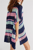 Casual Hollowed Out Bikini Sets Cover Up Knit Dress Beach Vacation Swimwears