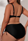 Sexy Solid Backless Spaghetti Strap Plus Size Swimwear