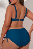 Sexy Solid Backless Spaghetti Strap Plus Size Swimwear