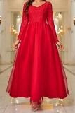 Casual Solid Basic V Neck Long Dresses