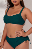 Sexy Solid Backless Spaghetti Strap Plus Size Swimwear