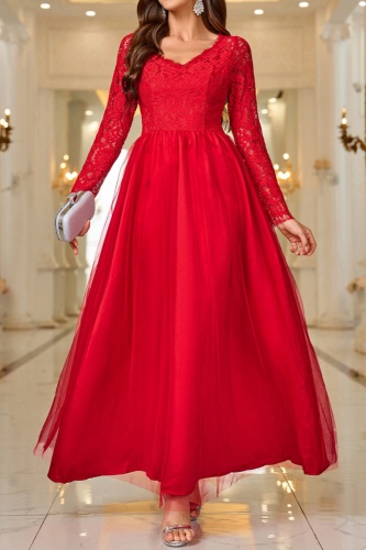 Casual Solid Basic V Neck Long Dresses