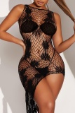 Sexy Solid Hollowed Out Asymmetrical Lingerie