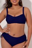 Sexy Solid Backless Spaghetti Strap Plus Size Swimwear