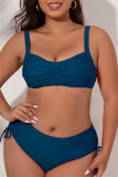 Sexy Solid Backless Spaghetti Strap Plus Size Swimwear