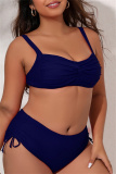 Sexy Solid Backless Spaghetti Strap Plus Size Swimwear