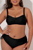 Sexy Solid Backless Spaghetti Strap Plus Size Swimwear
