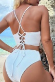 Sexy Solid Backless Cross Straps Swimwears (With Paddings)